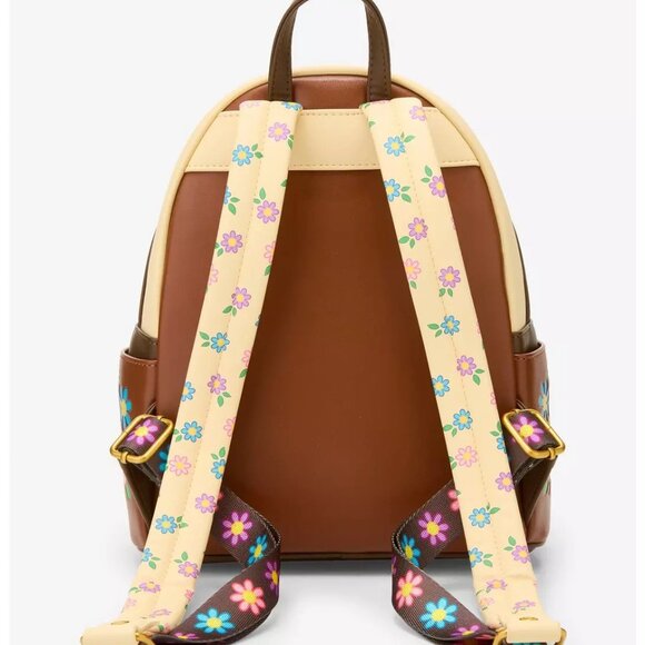Loungefly Disney Tangled Pascal Mini Backpack Rapunzel Chameleon Floral Bag New - Picture 3 of 4